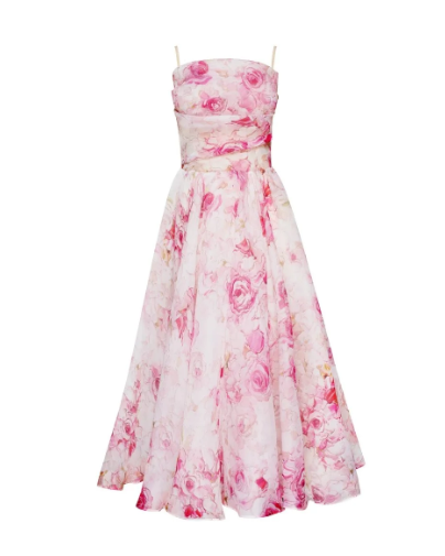 Stella - Vestido asimétrico con lazo estampado