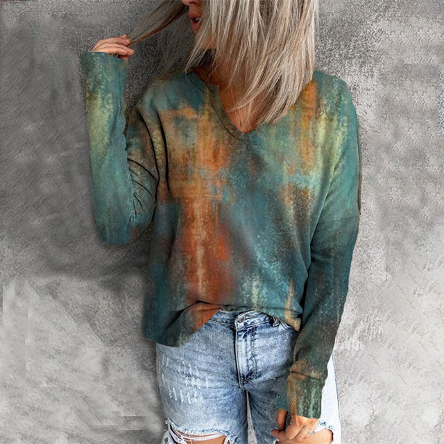 Jersey vintage de manga larga para mujer