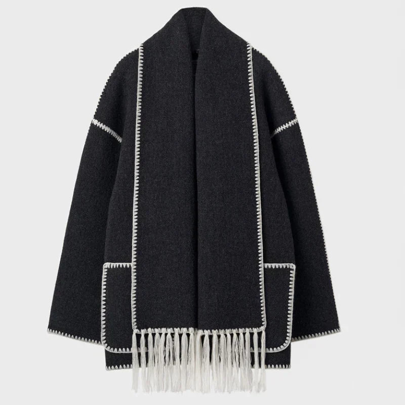L'Aurablend | Chaqueta bufanda en mezcla de lana