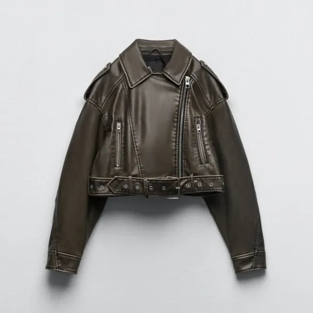 Virginie - Elegante chaqueta de cuero