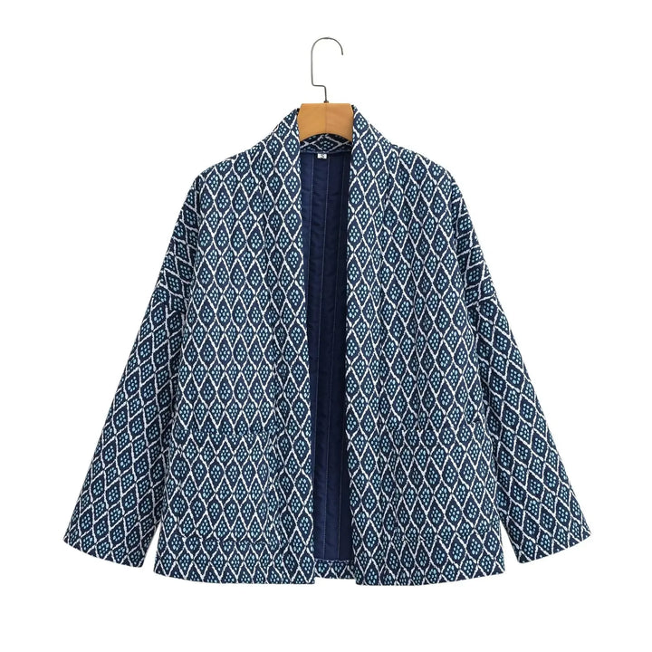 Quin Jacket | Chaqueta kimono acolchada con estampado geométrico