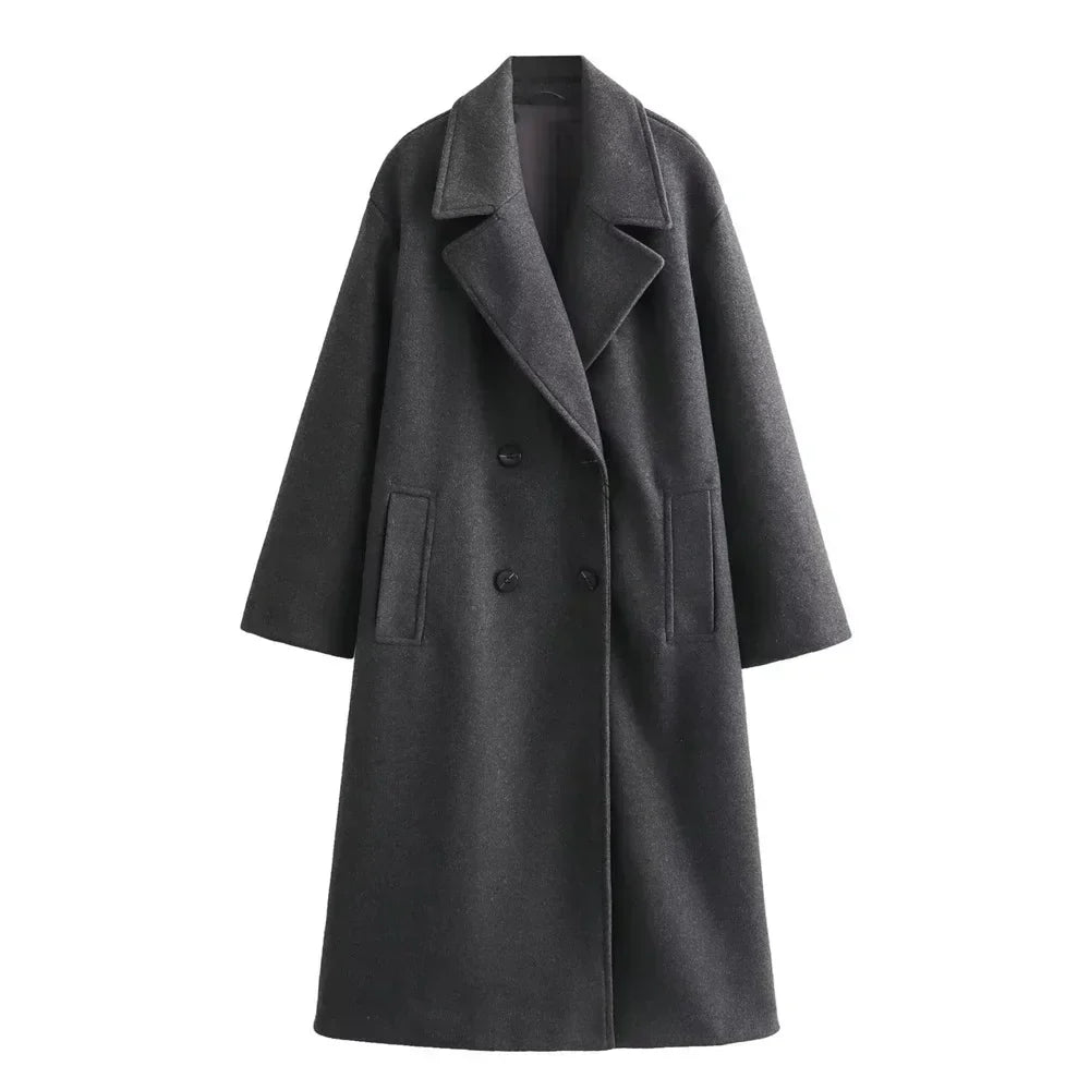 Chaqueta larga chic para mujer | Diseño elegante | Abrigo de invierno cálido