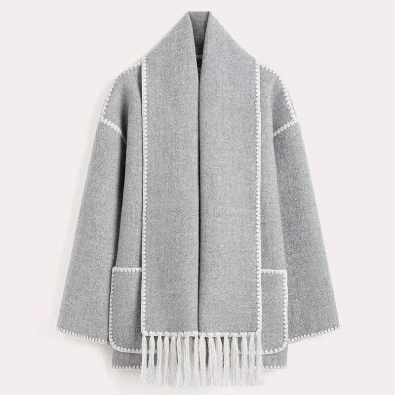 Abrigo bufanda casual para mujer