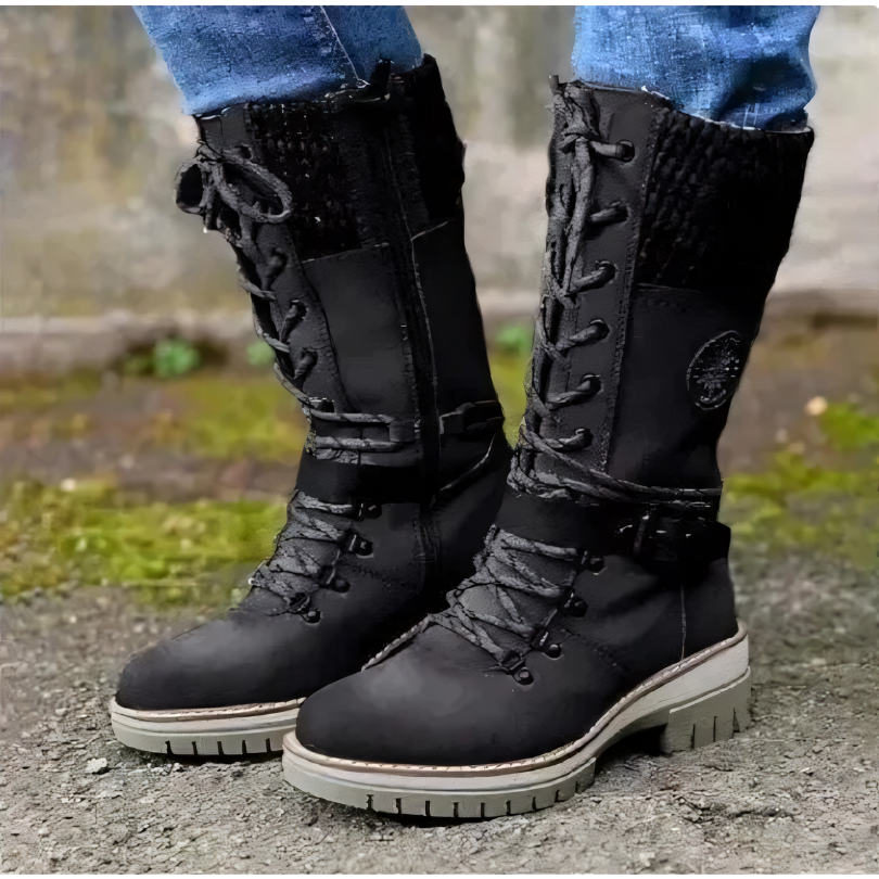 Quaisha Boots | Botas hasta la rodilla con cierre de cordones
