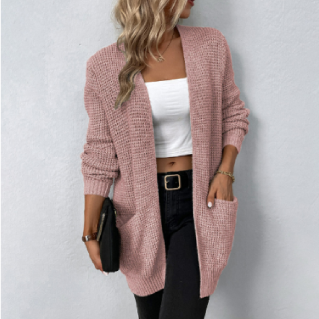 Chaqueta de punto de manga larga para mujer