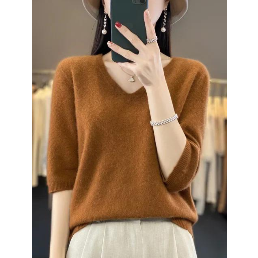Jersey de mujer con cuello de pico