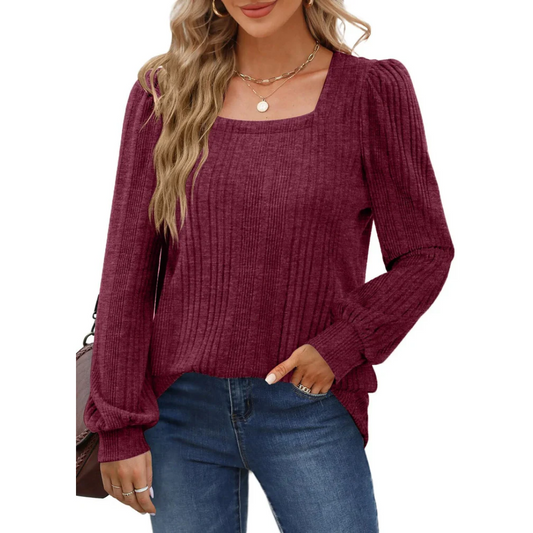 Jersey de cuello cuadrado para mujer