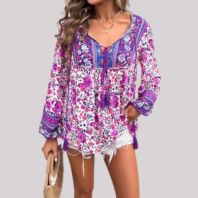 ByJules - Blusa bohemia con estampado paisley