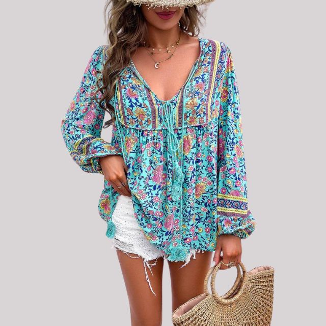 ByJules - Blusa bohemia con estampado paisley