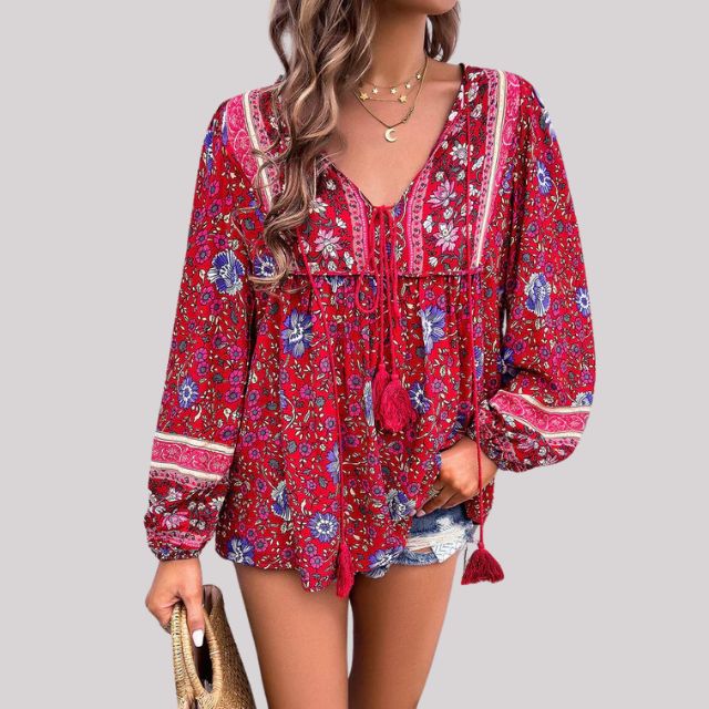 ByJules - Blusa bohemia con estampado paisley