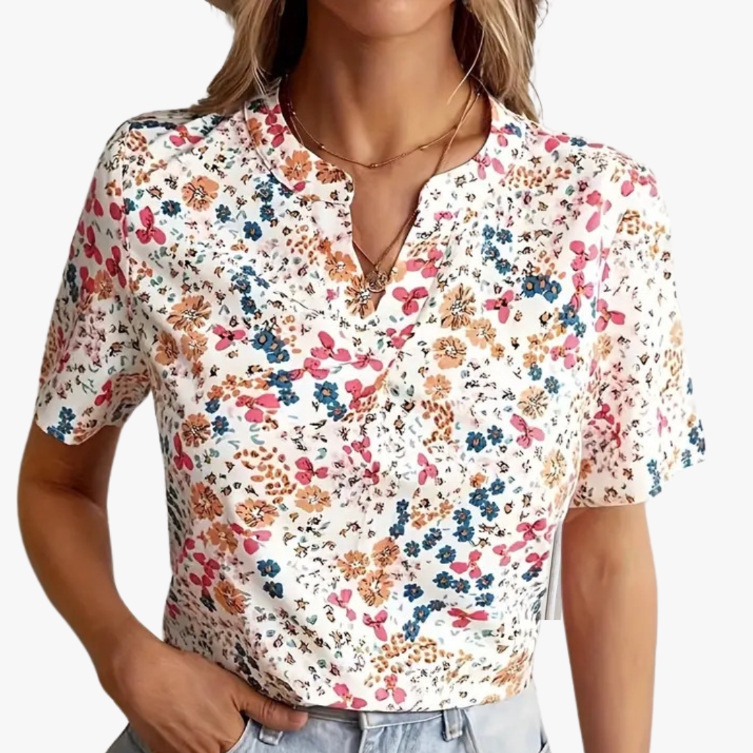 Blusa de mujer con estampado floral vintage
