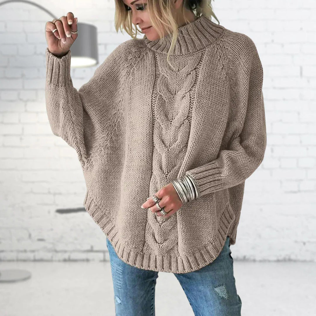 Jersey largo de punto grueso para mujer