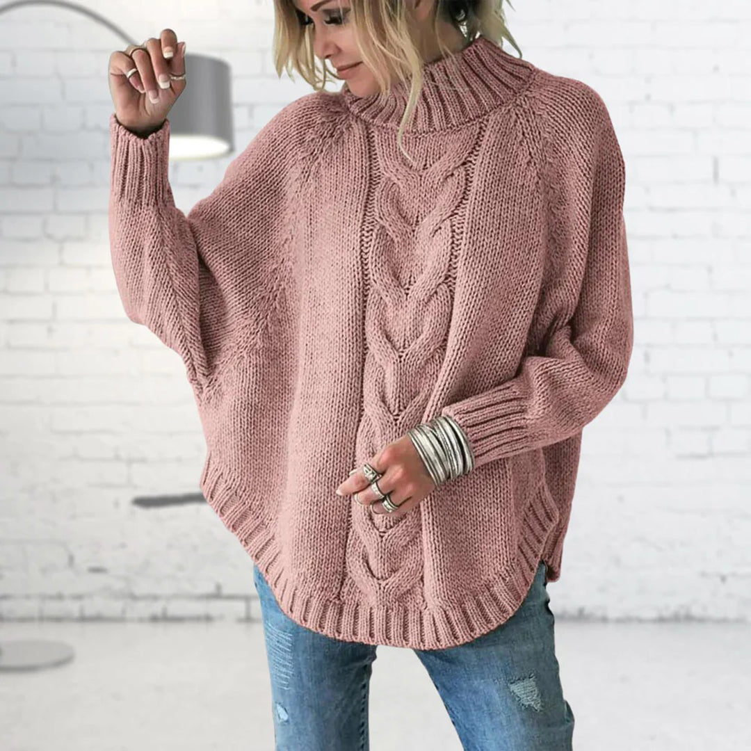 Jersey largo de punto grueso para mujer