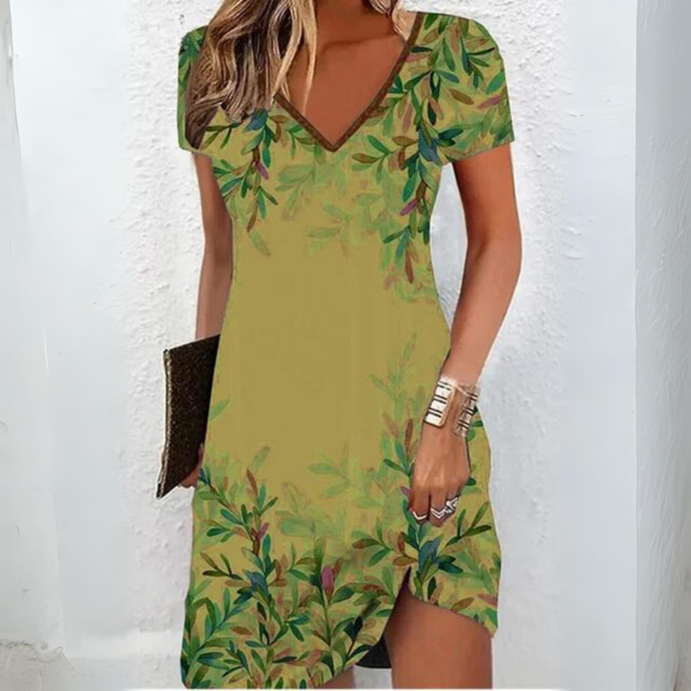 Vanda | Vestido estampado de hojas para mujer