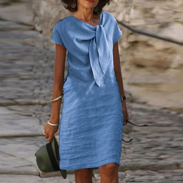 Elegante minivestido entallado con mangas cortas para mujer