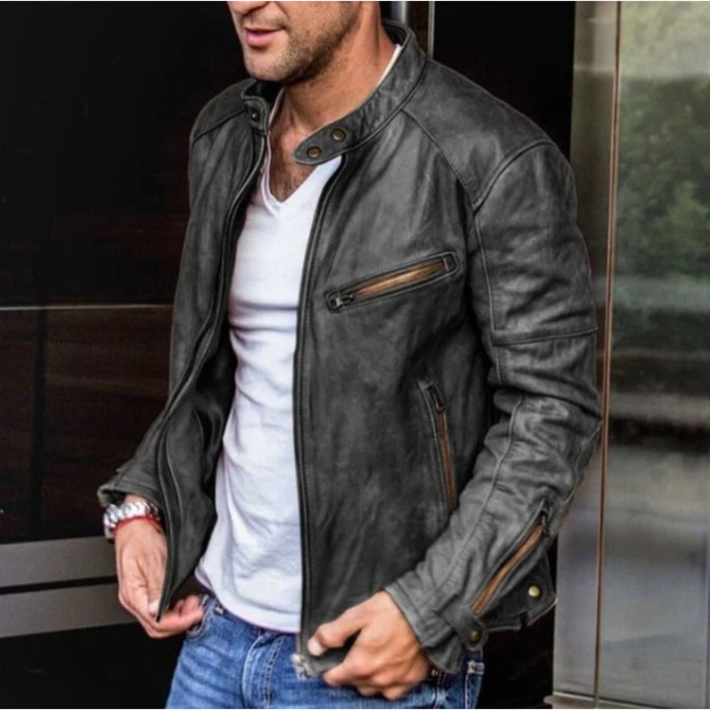 Chaqueta Erick | Chaqueta de moto de cuero para hombre