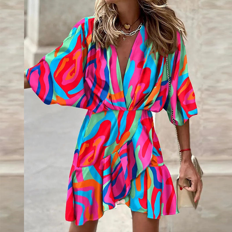 "Monika" Vestido de playa colorido