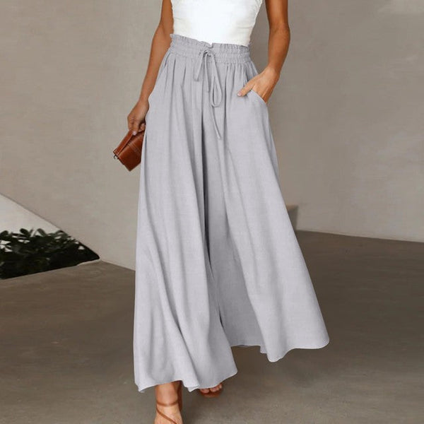Perla - Pantalones anchos lisos