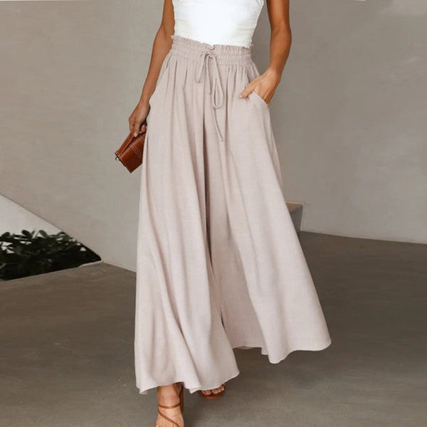 Perla - Pantalones anchos lisos
