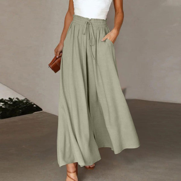 Perla - Pantalones anchos lisos