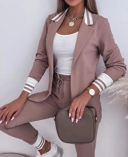 Jira - Traje de pantalón blazer de dos botones para mujer