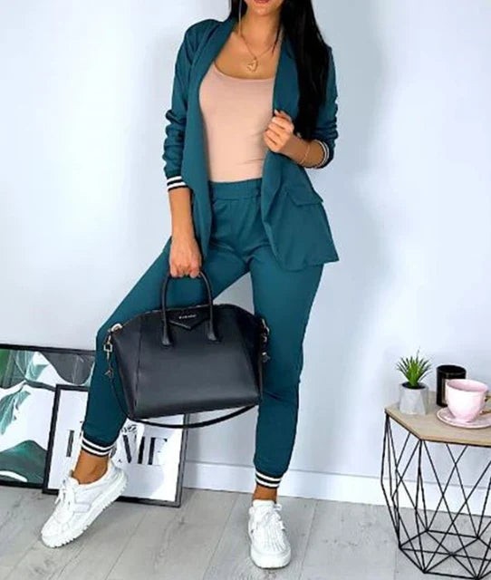 Jira - Traje de pantalón blazer de dos botones para mujer