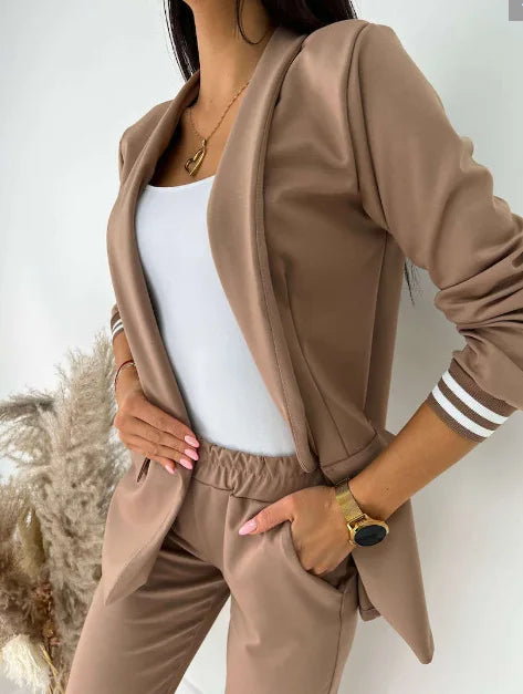Jira - Traje de pantalón blazer de dos botones para mujer