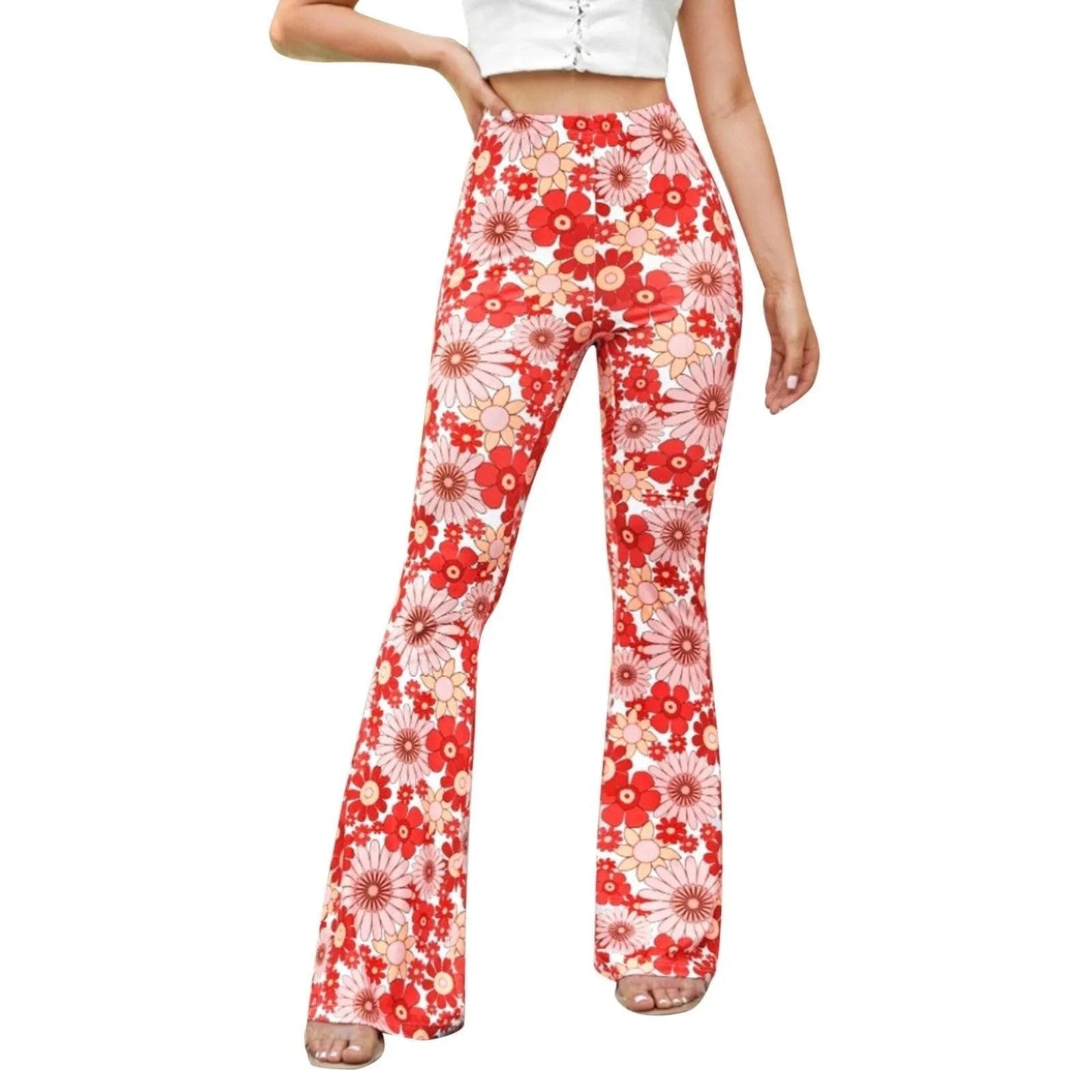 Pantalón acampanado | Estampado floral | Cintura elástica