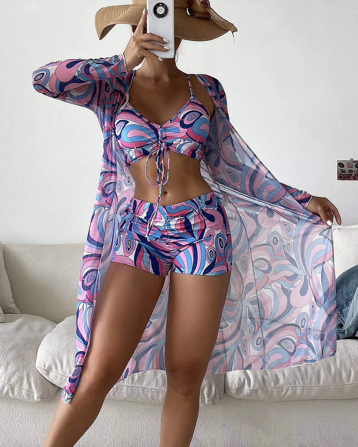 Penélope® | Conjunto de bikini de talle alto Cover-up