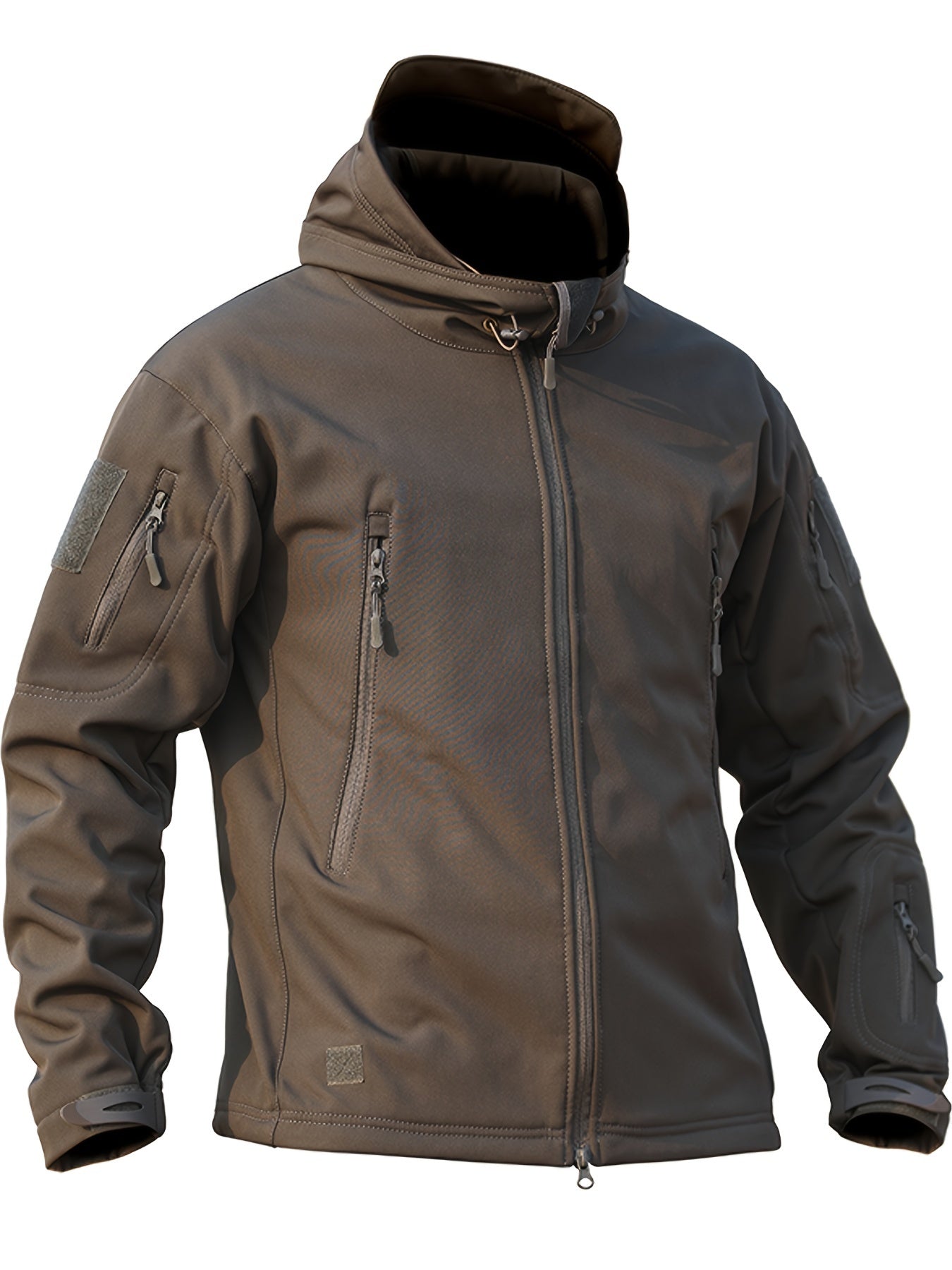 Chaqueta de forro polar con capucha y bolsillos con cremallera para hombre | Perfecta para actividades al aire libre