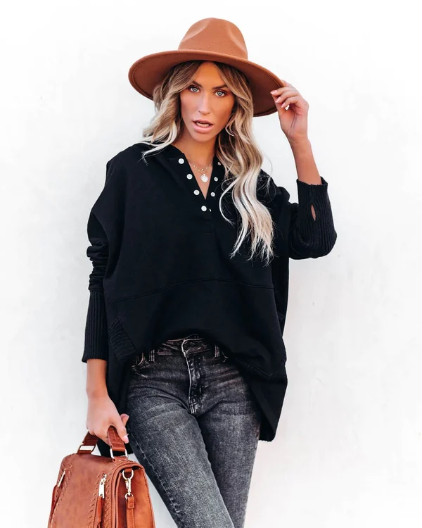 Lena | Moderna sudadera con capucha y cuello en V para mujer