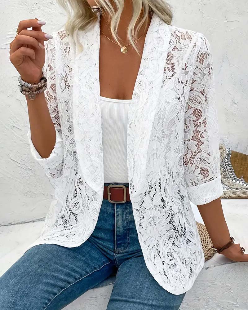 Elegante chaqueta de color sólido y botones