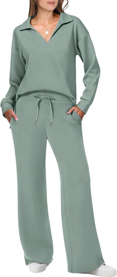 Heidi-Mode | Conjunto casual de viaje y salón de jersey y pantalón