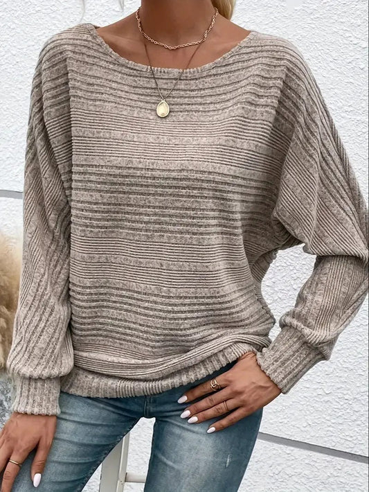Jersey de mujer de manga larga y cuello redondo