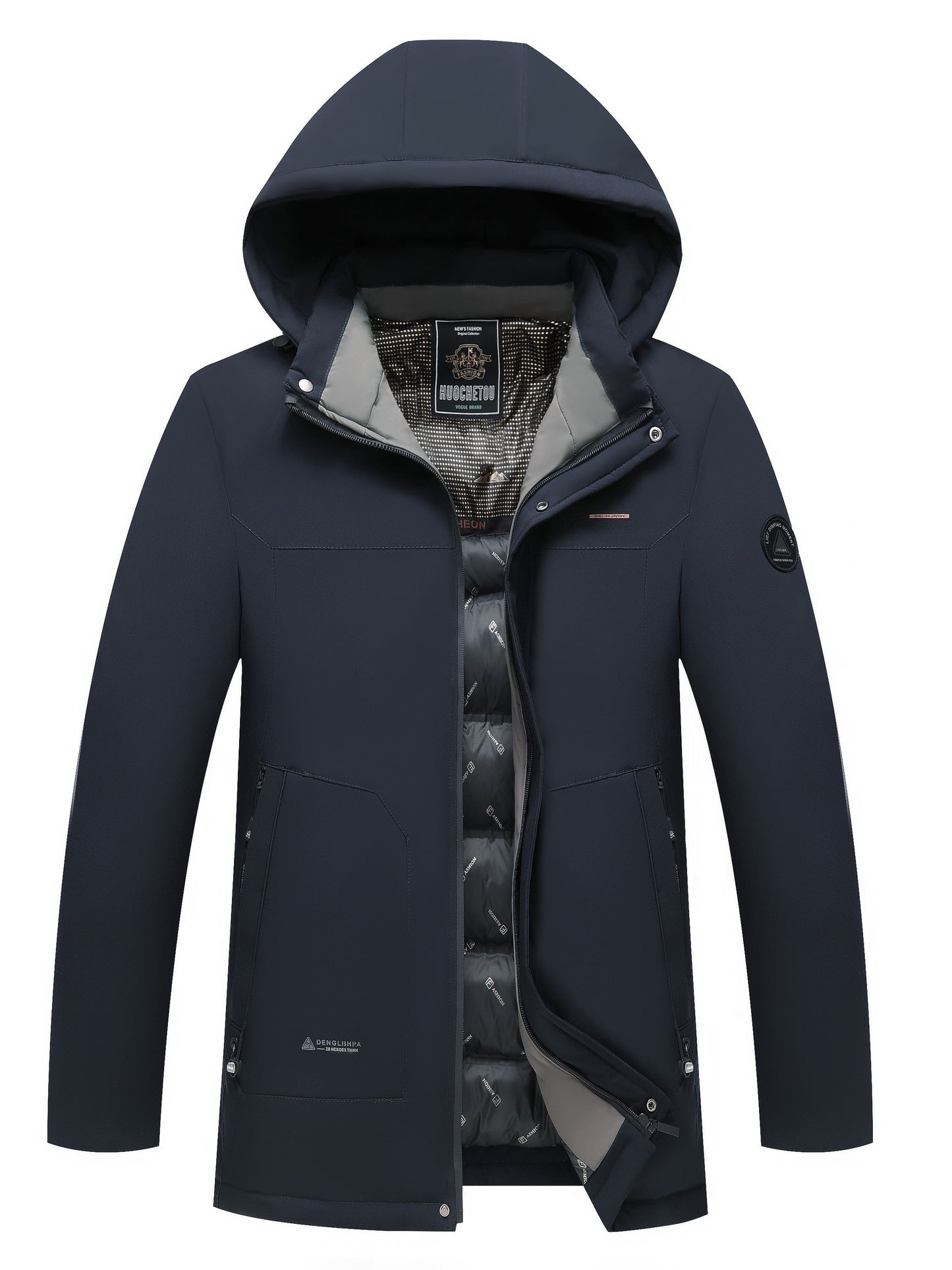 Chaqueta casual de invierno con capucha desmontable para hombre | Ideal para otoño/invierno