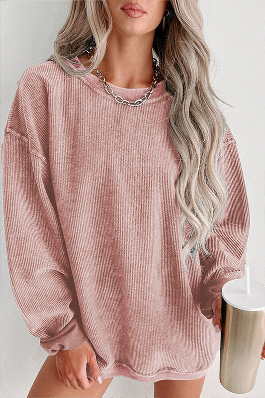 Jersey Camille de mujer, cuello redondo acanalado