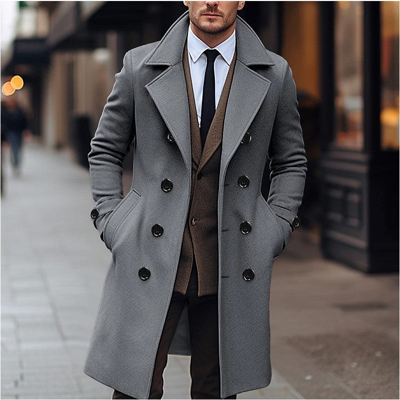 Hecon | Abrigo de lana para hombre otoño|invierno | cruzado y largo