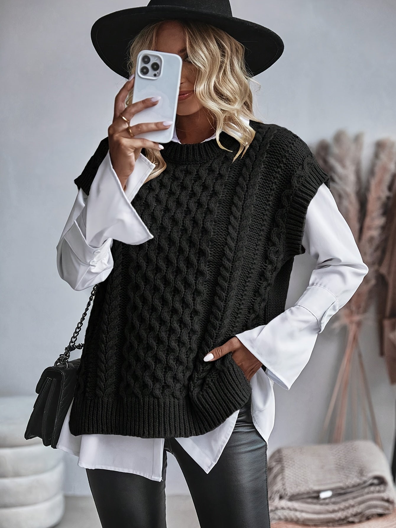 Clio - Chaqueta de punto con aberturas para mujer