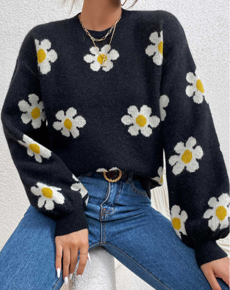 Riko Sweater | Floral jersey de manga larga
