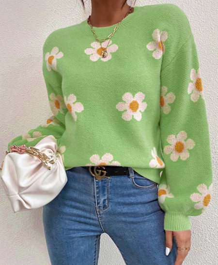 Riko Sweater | Floral jersey de manga larga