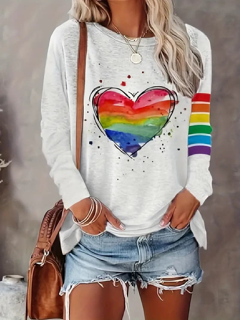 Camiseta arco iris para mujer