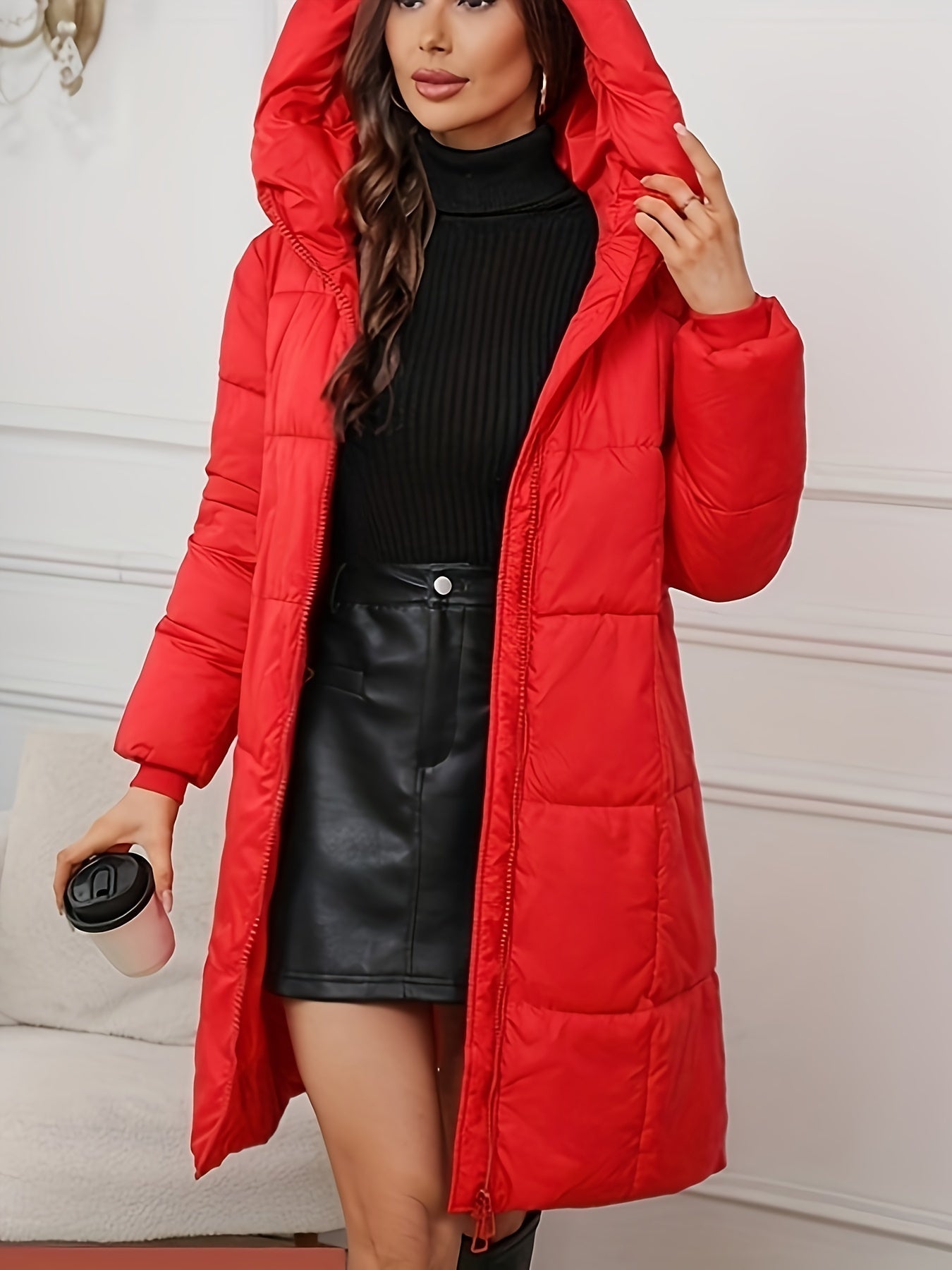 Chaqueta casual cálida con capucha para mujer | Ideal para otoño/invierno