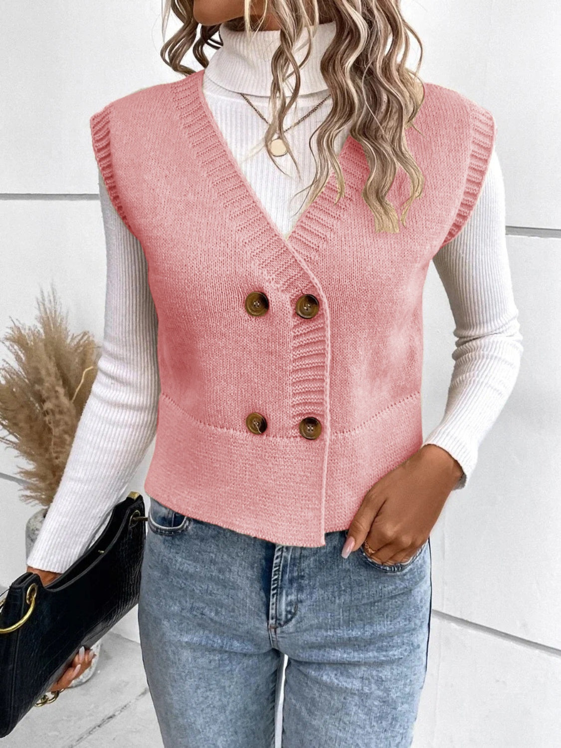 Mila | Chaqueta de punto con cuello de pico y botones para mujer