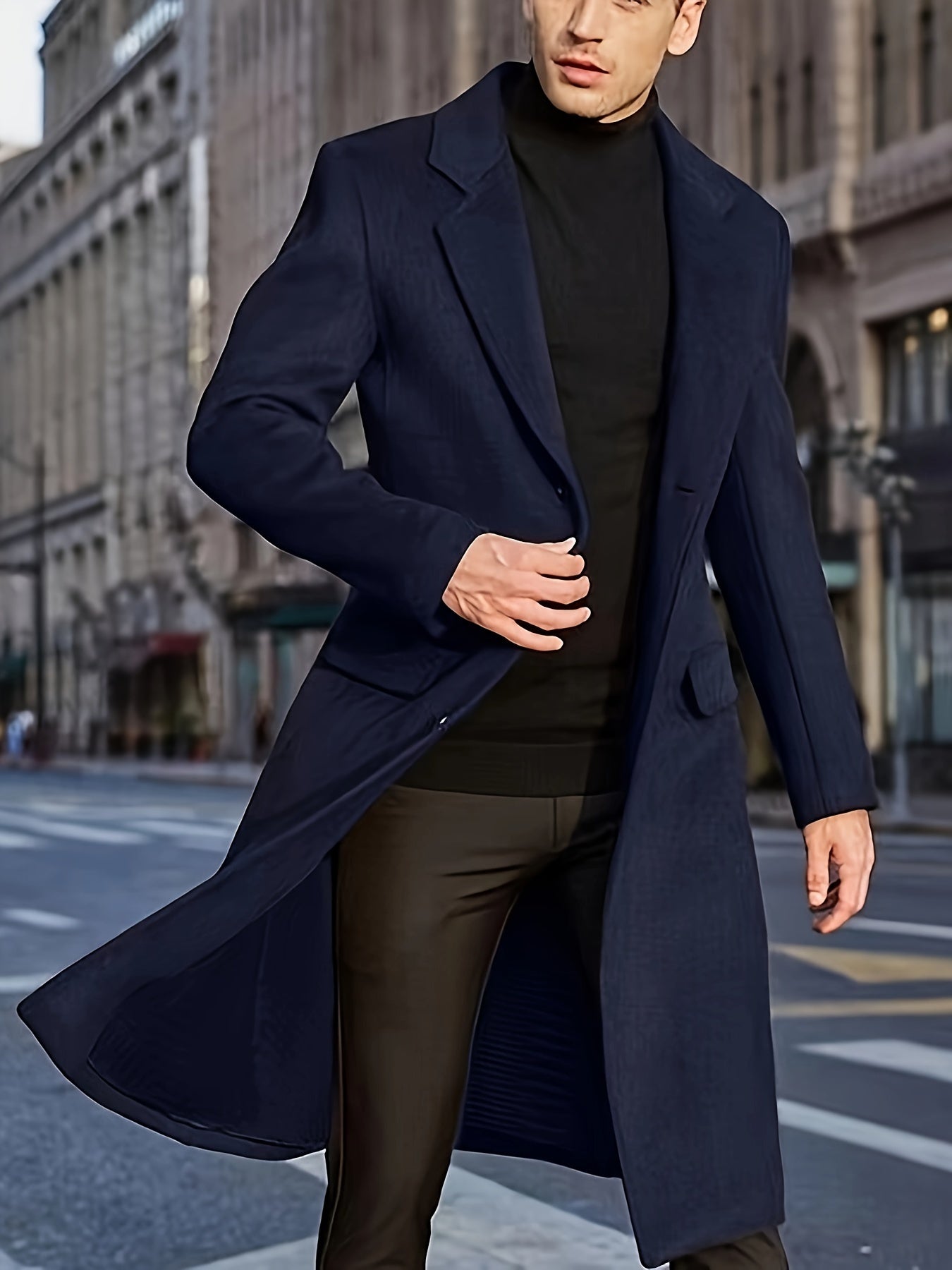 Cálida y elegante chaqueta trench de invierno para ocasiones formales para hombre | Ideal para otoño/invierno