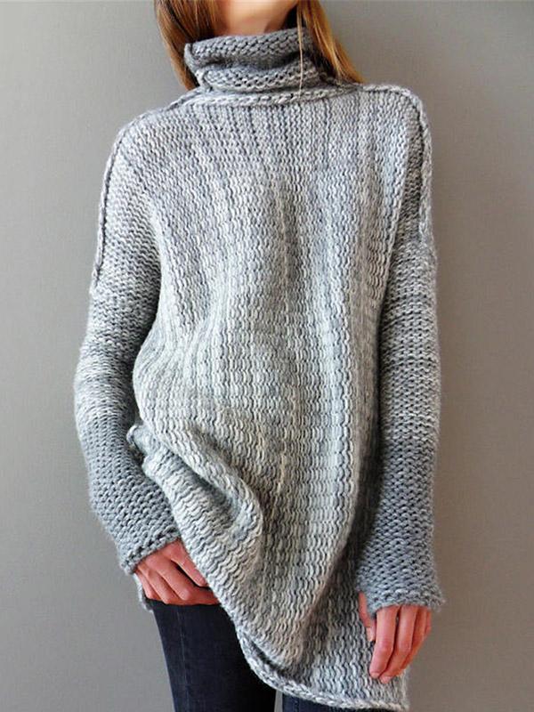 Jersey de punto con cuello alto para mujer | Moda y Confort