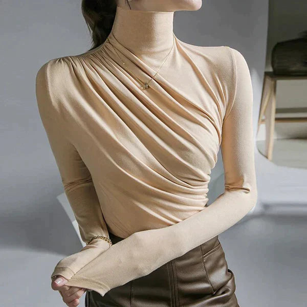 Jersey Dyanna | Jersey plisado de cuello alto
