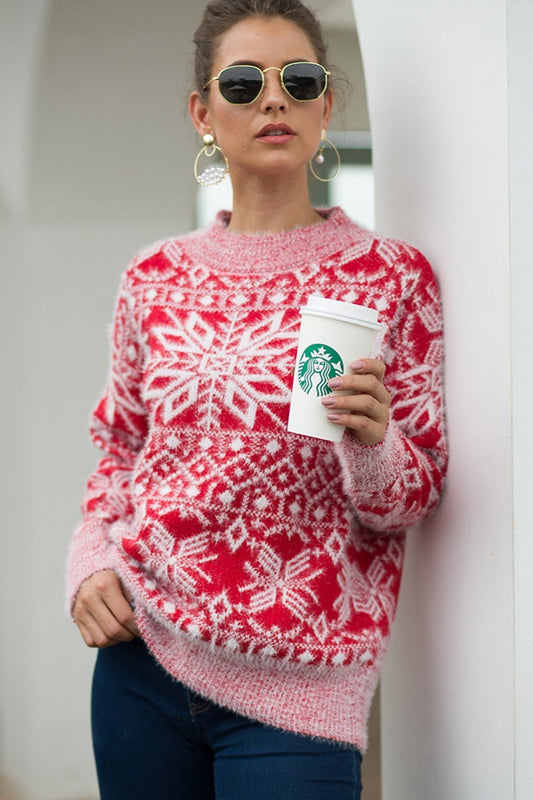 Jersey con felpa de copo de nieve para señora