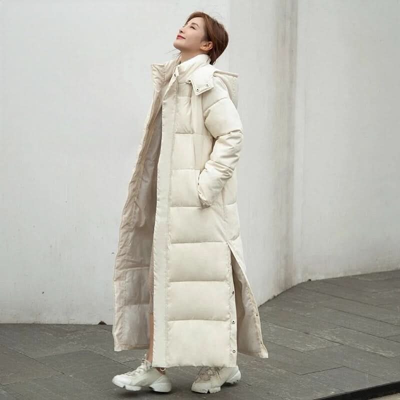 Lo último en abrigos largos de invierno estilo puffer para mujer