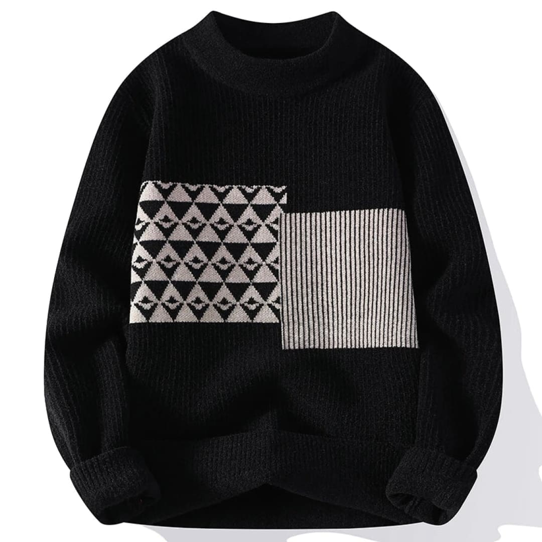 Moderno y elegante jersey de punto geométrico para hombre