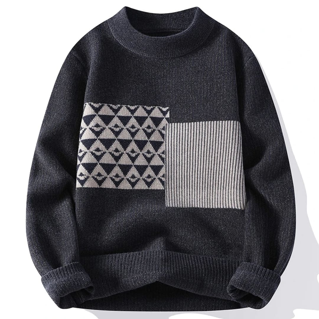 Moderno y elegante jersey de punto geométrico para hombre
